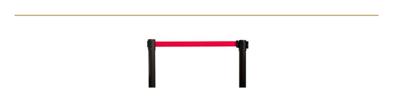 Catenarias Poste Negro Cinta Roja